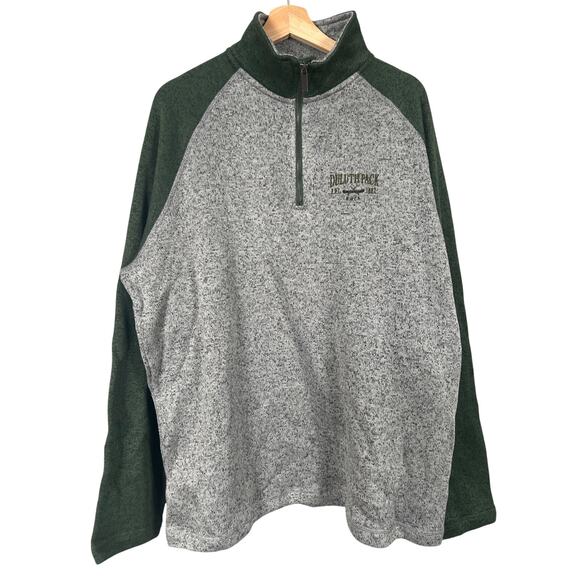 Duluth Pack Artisans NWT Quarter Zip Pullover Gray Green Sweater XL - Picture 1 of 7